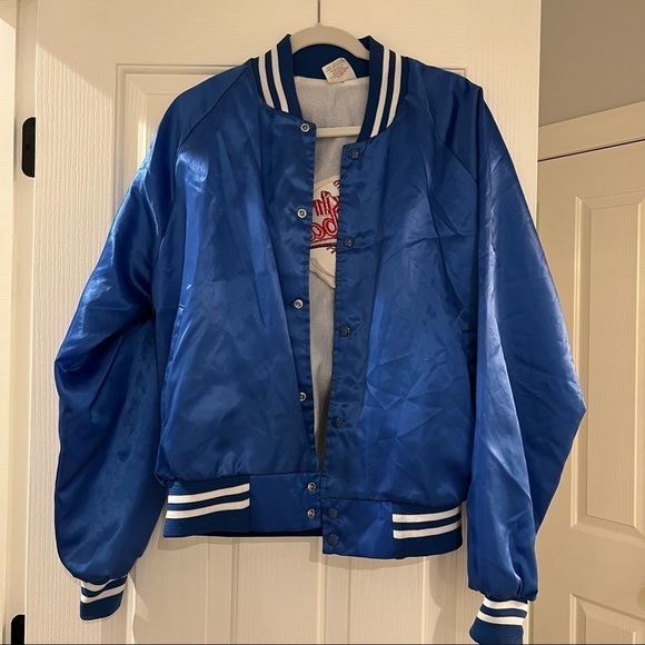 Vintage Blue Varsity Baseball Jacket - Picture 6 of 9